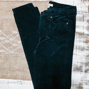 J. Crew Blue Velvet Skinny Pants